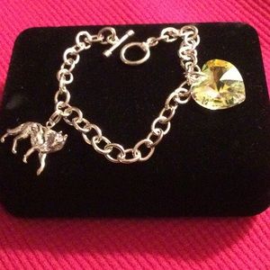 Wolf with Shining Heart Bracelet